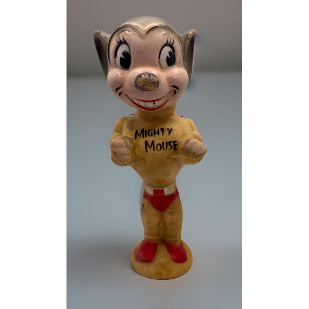 Vintage Terryton Mighty Mouse 9.5" Rubber Squeeze Toy